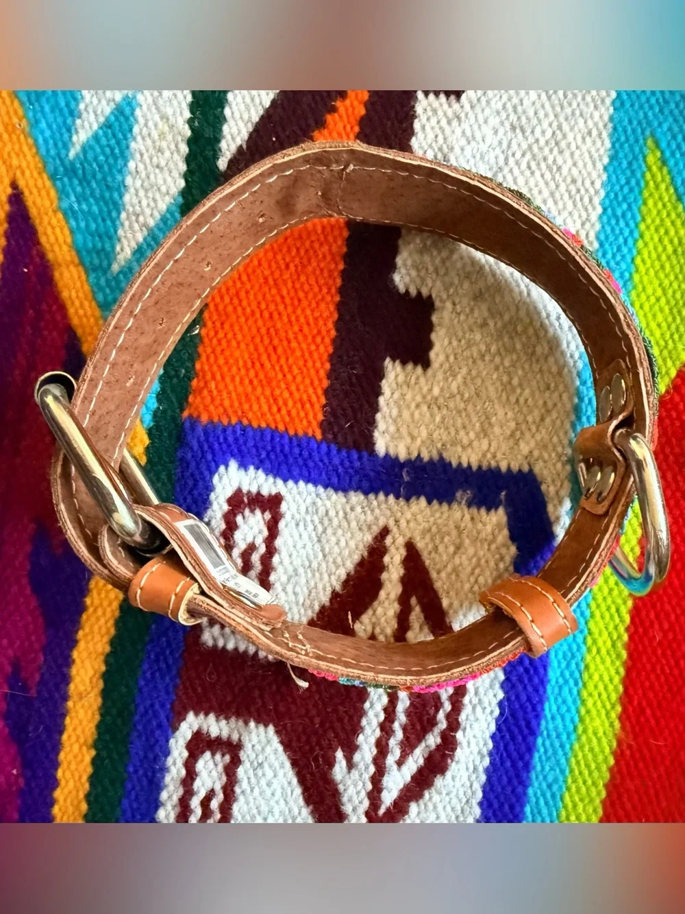 NWT KÜHÜ LEATHER WOVEN DOG COLLAR, LARGE, 19”